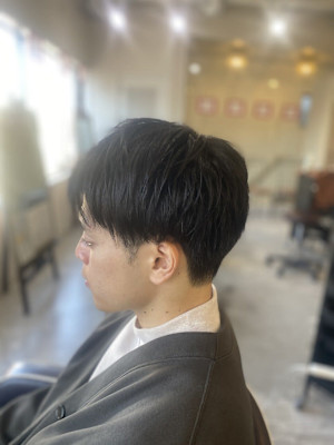 MEN’S HAIR マッシュパーマアッシュブラックカルマパ