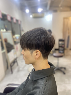 MEN’S HAIR マッシュパーマアッシュブラックカルマパ