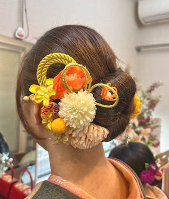 振袖ダブルシニヨンヘア