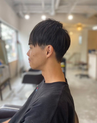 MEN'SHAIRアッシュブラックベリーショート