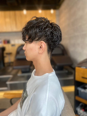 MEN'S HAIRダークアッシュマッシュパーマ