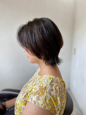 大人可愛い20代30代40代◎シアーカラー外ハネカールセミデ