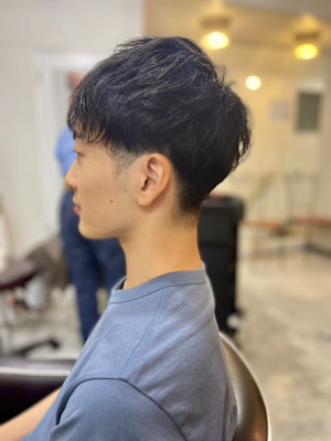MEN’SHAIRアッシュブラックマッシュパーマ