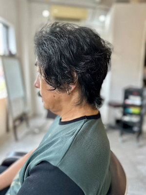 MEN'S HAIRダークアッシュベリーショートカルマパーマ