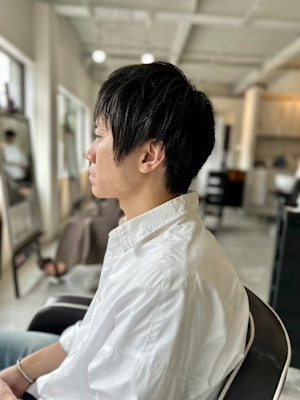 MEN'SHAIRウルフアッシュブラックダークアッシュ