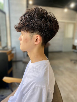 MEN'SHAIRアッシュブラックカルマパーマ