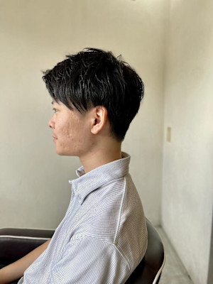MEN'S HAIRクロスバングマッシュウルフ