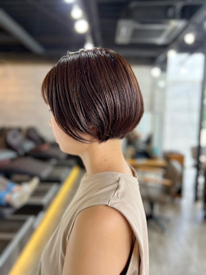 デザインカラーオリーブベージュウェットヘアニュアンスパーマ