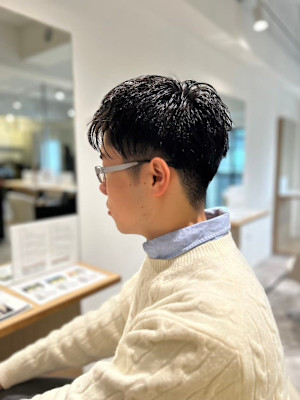 MEN'SHAIRアッシュブラックベリーショート
