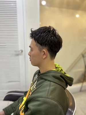 MEN'SHAIRアッシュブラックベリーショートツーブロック