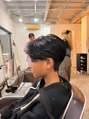 MEN'SHAIRダークアッシュニュアンスパーマ韓国マッシュ
