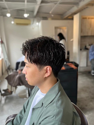 MEN'SHAIRダークアッシュニュアンスパーマ韓国マッシュ