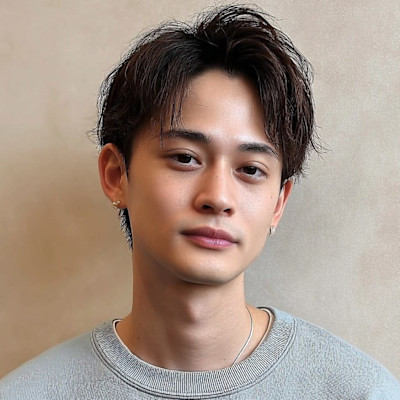 無造作センターパート大人メンズ