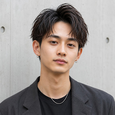韓国風ニュアンスパーマセンターパート