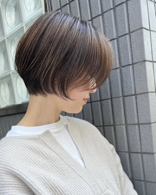 ショート×白髪ぼかし