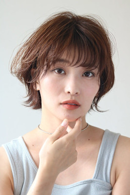 大人可愛い20代30代40代似合わせカットイメチェン流しバン