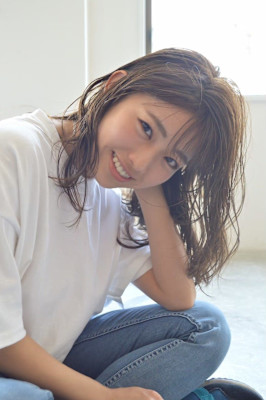 大人可愛い20代30代40代似合わせカットイメチェン流しバン