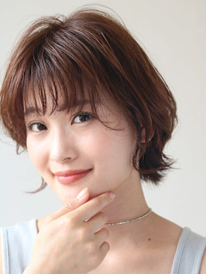 大人可愛い20代30代40代似合わせカットイメチェン流しバン
