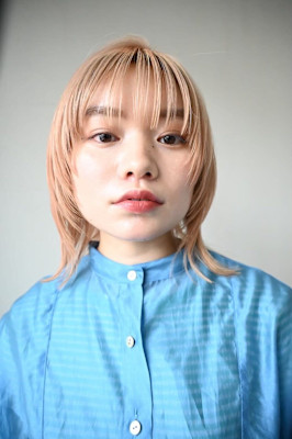 大人可愛いイメチェン似合わせカットフルバングハッシュカット
