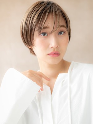 アンブレラカラーひし形小顔ベリーショートマッシュ10代20代