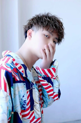 MEN'SHAIRマッシュパーマアッシュブラック