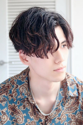 MEN’S HAIR マッシュパーマアッシュブラックカルマパ