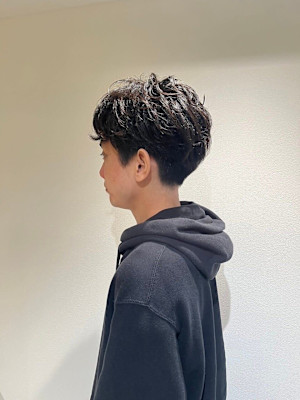 MEN’S HAREマッシュパーマアッシュブラック
