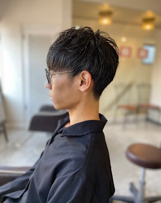 MEN'S HAIRマッシュパーマアッシュブラック
