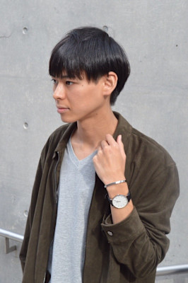 MEN'S HAIRマッシュパーマのアッシュブラック
