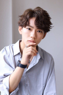 MEN'S HAIRマッシュパーマのアッシュブラック