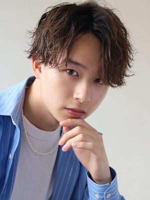 MEN'S HAIRマッシュパーマのアッシュブラック