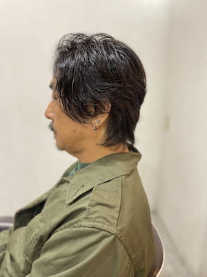 MEN’S HAIRアッシュブラックウルフマッシュパーマ