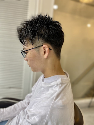 MEN’S HAIRマッシュパーマアッシュブラック