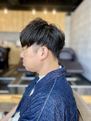 MEN’S HAIRマッシュパーマアッシュブラック