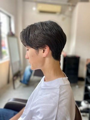 MEN’S HAIR マッシュパーマアッシュブラックカルマパ