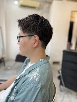 MEN’S HAIR アッシュブラックマッシュパーマ
