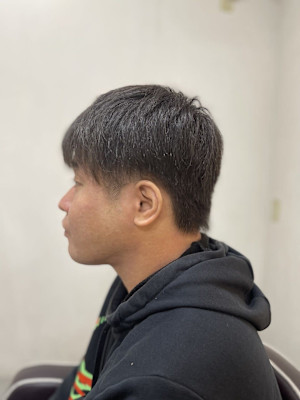 MEN’S HAIR アッシュブラックマッシュパーマ束感ショ