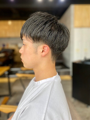MEN'S HAIR アッシュブラック束感ショートマッシュパ