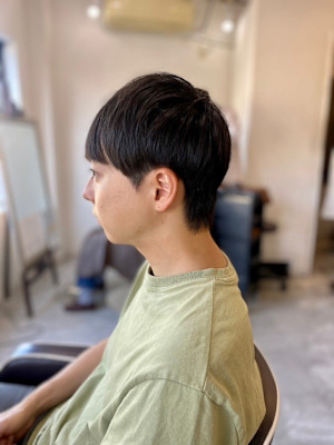MEN'S HAIRマッシュパーマアッシュブラック