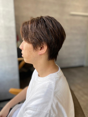 MEN’S HAIR 束間ショート波巻きハイライトカルマパー