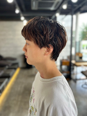 MEN’S HARE波巻きハイライトマッシュパーマ
