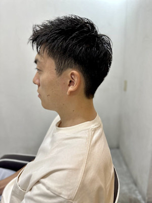 MEN'SHARE アッシュブラックショートカルマパーマ