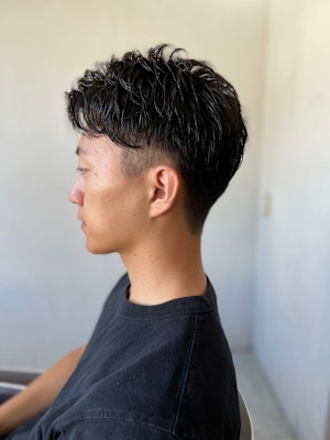 MEN’S HAIR アッシュブラックマッシュパーマ