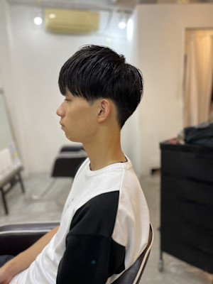 MEN'S HAIRマッシュパーマアッシュブラック