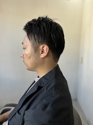 MEN'S HAIRストレートパーマアッシュブラックベリーシ