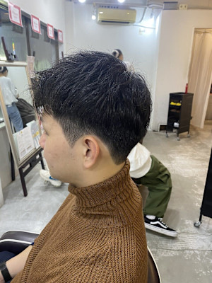 MEN’S HAIR マッシュパーマアッシュブラックベリーシ