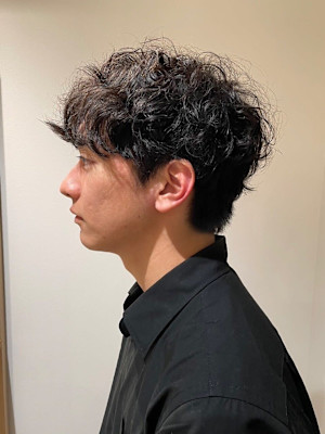 MEN'S HAIRマッシュパーマアッシュブラック
