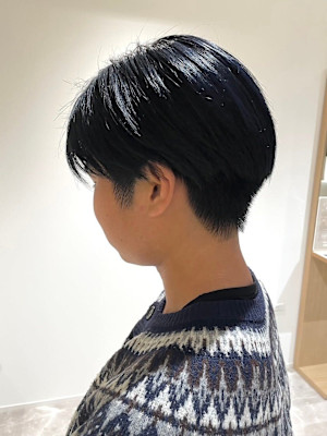 MEN’S HAREアッシュブラックマッシュパーマ