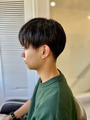MEN'S HAIRマッシュパーマアッシュブラックヘア