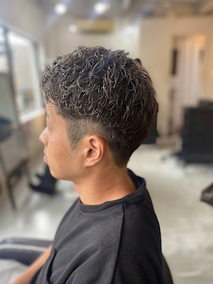 MEN'S HAIRマッシュパーマアッシュブラックヘア